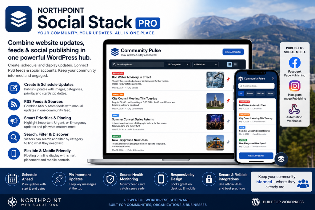 Northpoint Social Stack Pro – WordPress Social & Community Feed Plugin