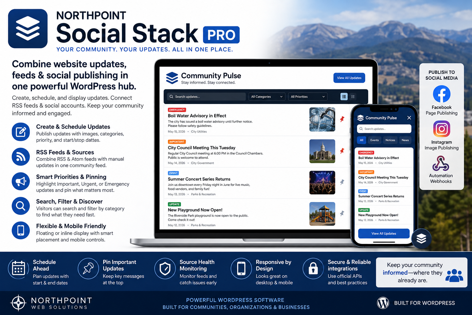 Northpoint Social Stack Pro – WordPress Social & Community Feed Plugin